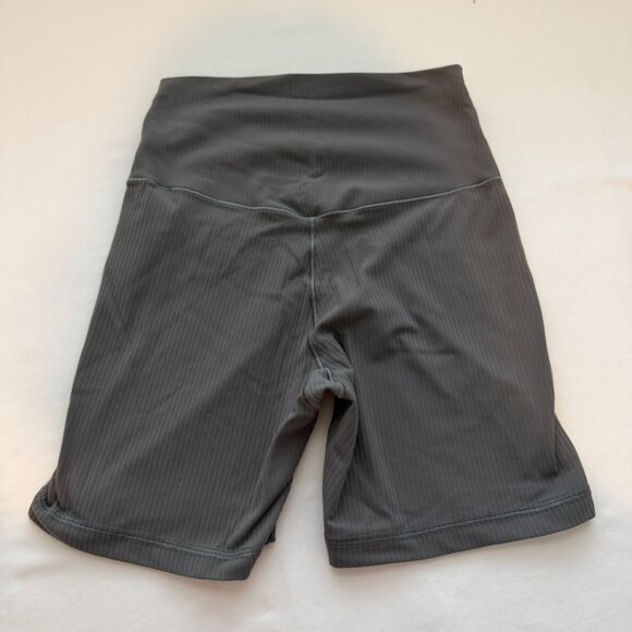 OFFLINE by Aerie Real Me Extra Biker Shorts Grey Ribbed High Rise Athletic - Picture 4 of 4